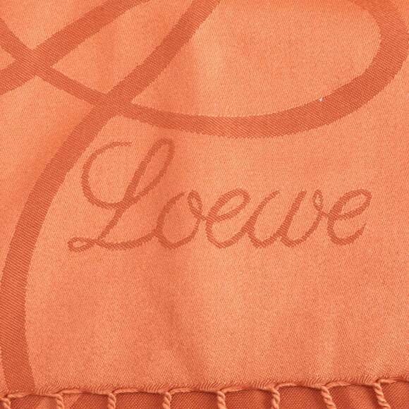 Loewe Silk Fringe Orange Stole Shawl Scarf Women's